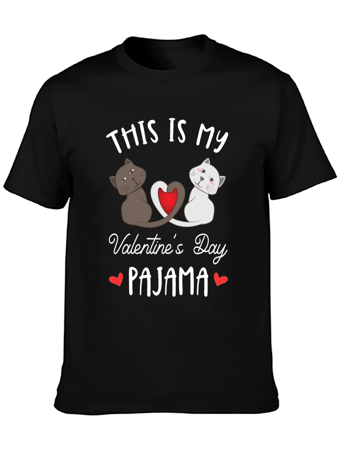 Valentines Day Cat Pajama T-Shirt