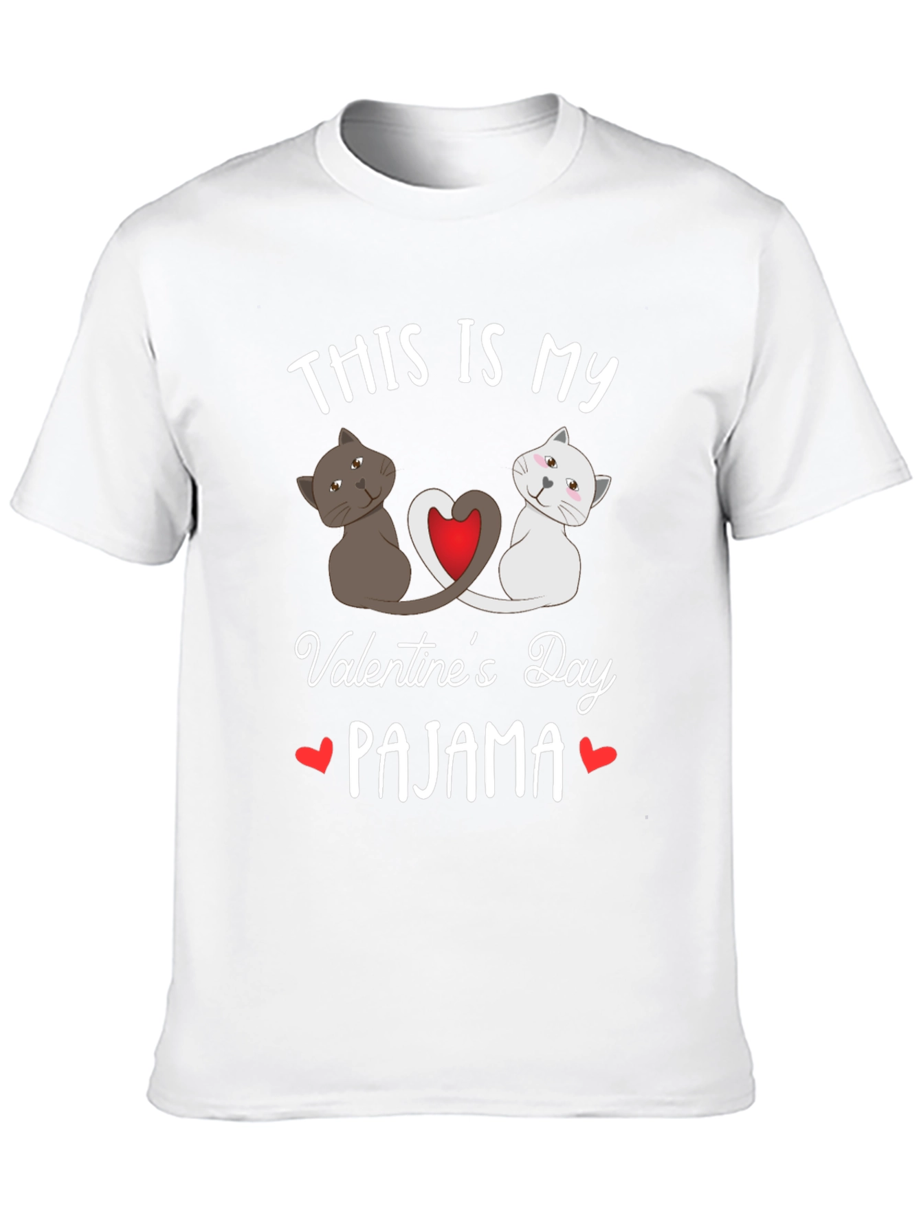 Valentines Day Cat Pajama T-Shirt