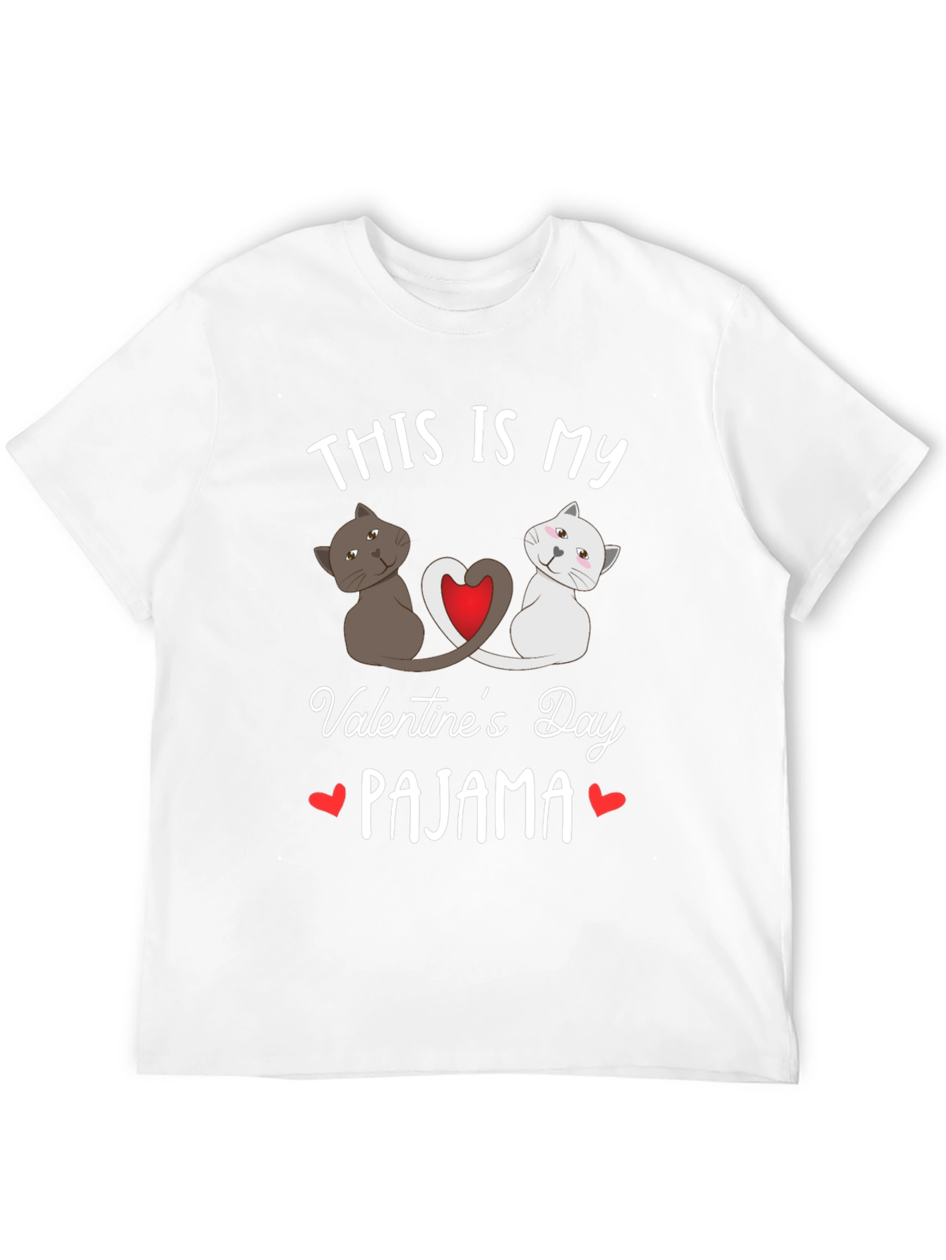 Valentines Day Cat Pajama T-Shirt