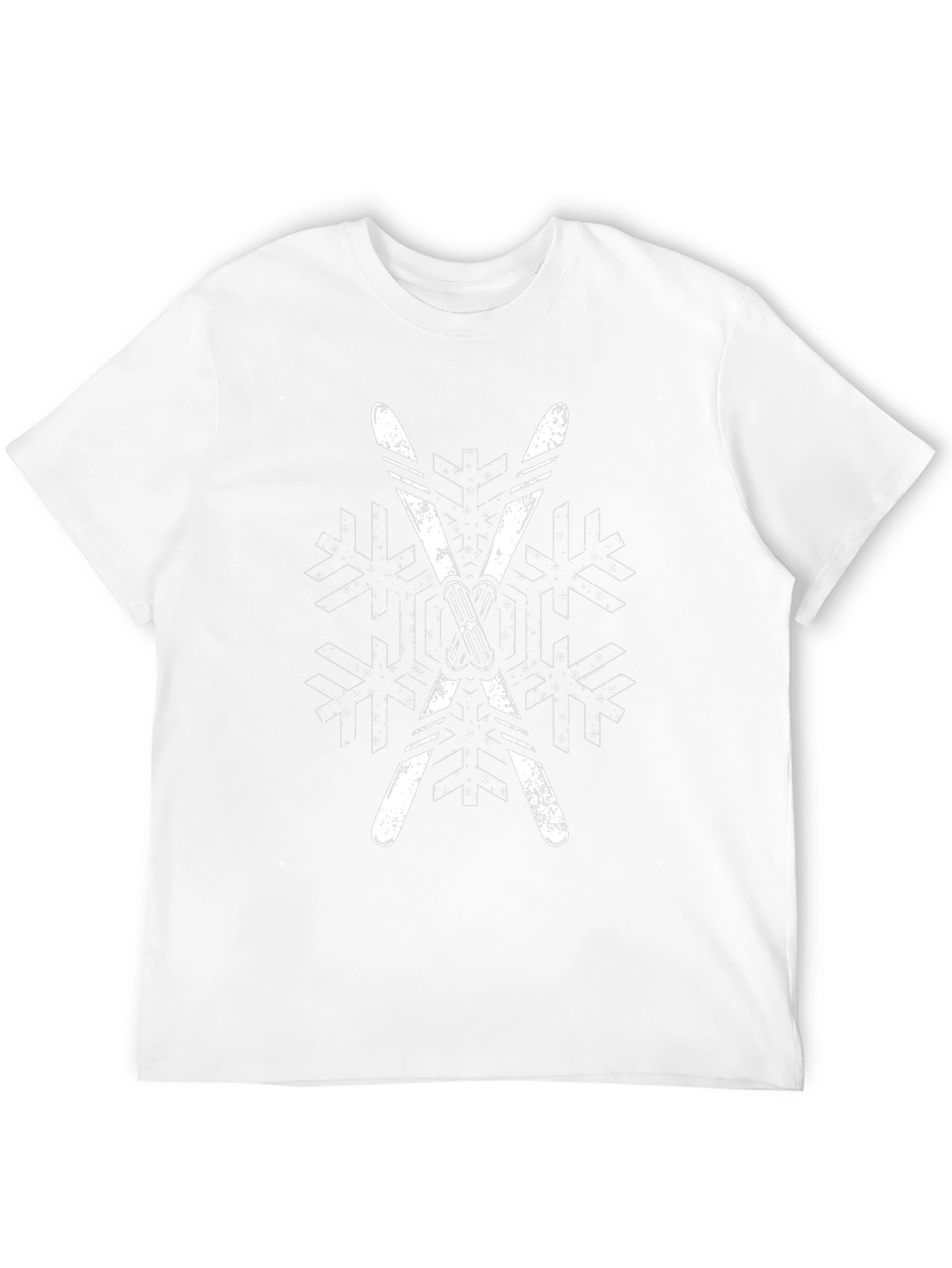 Ski Snowflake Graphic Tee - Winter Sports Shirt