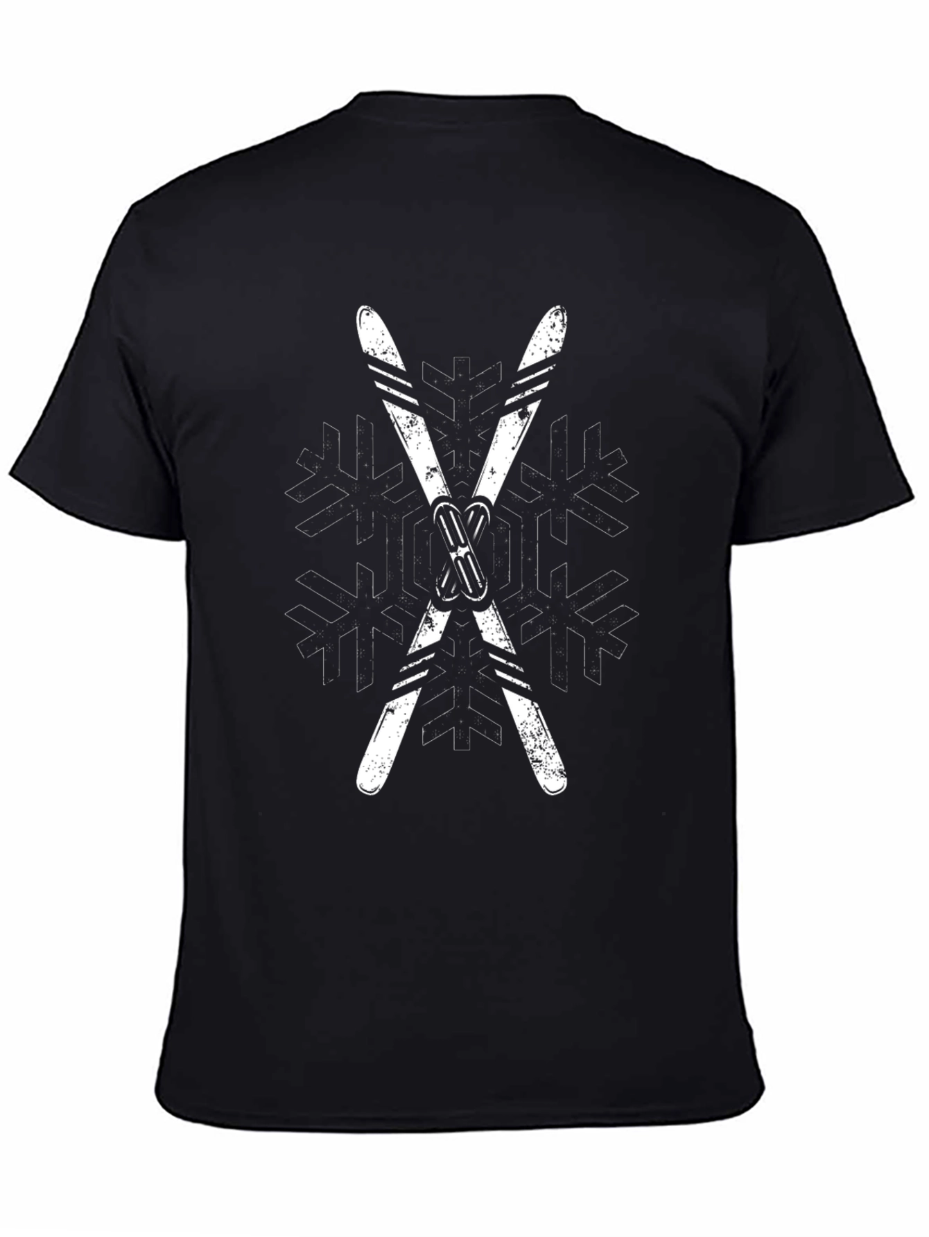 Ski Snowflake Graphic Tee - Winter Sports Shirt