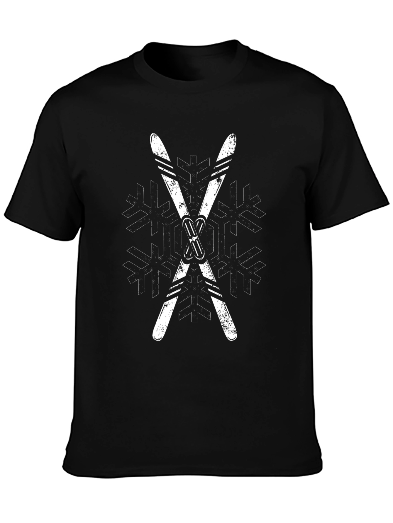 Ski Snowflake Graphic Tee - Winter Sports Shirt