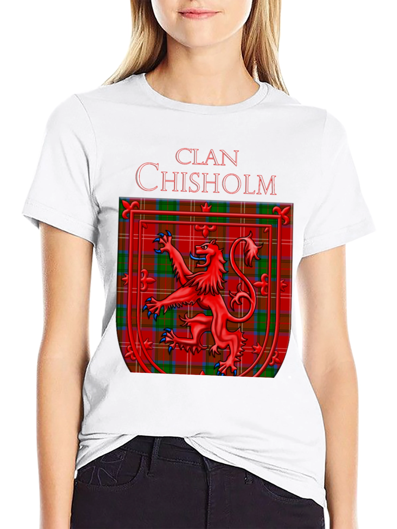 Clan Chisholm Tartan Crest Graphic T-Shirt