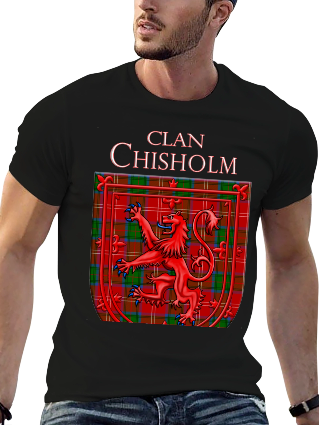 Clan Chisholm Tartan Crest Graphic T-Shirt