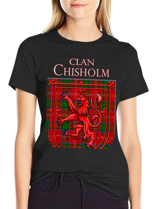 Clan Chisholm Tartan Crest Graphic T-Shirt