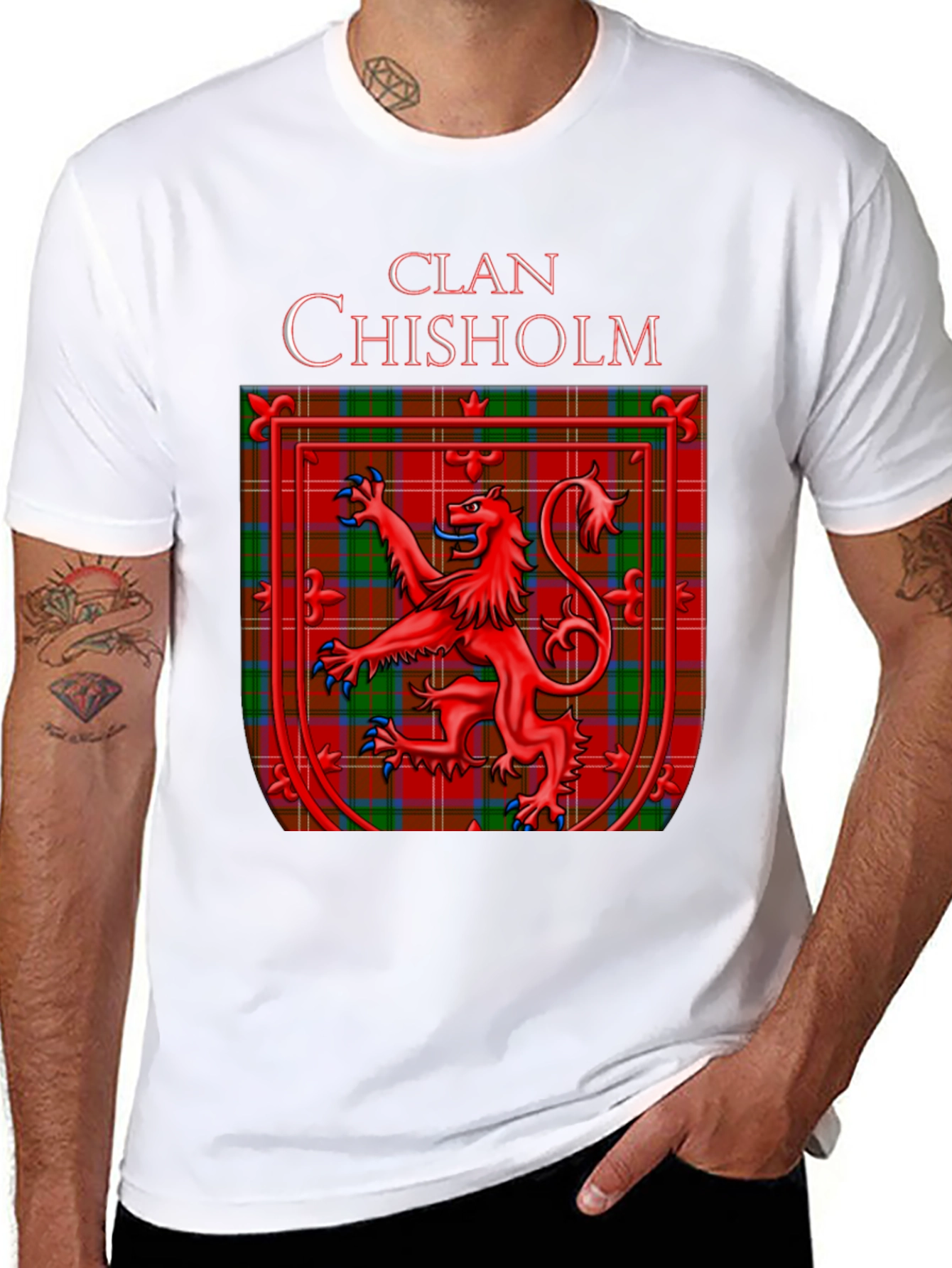 Clan Chisholm Tartan Crest Graphic T-Shirt