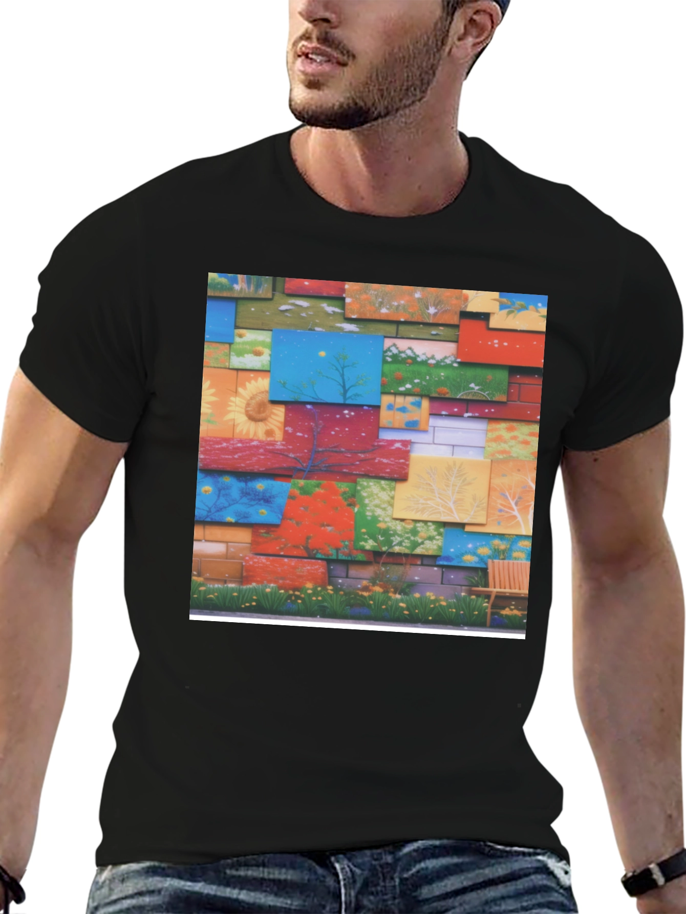 Artistic Wall Panel Print T-Shirt