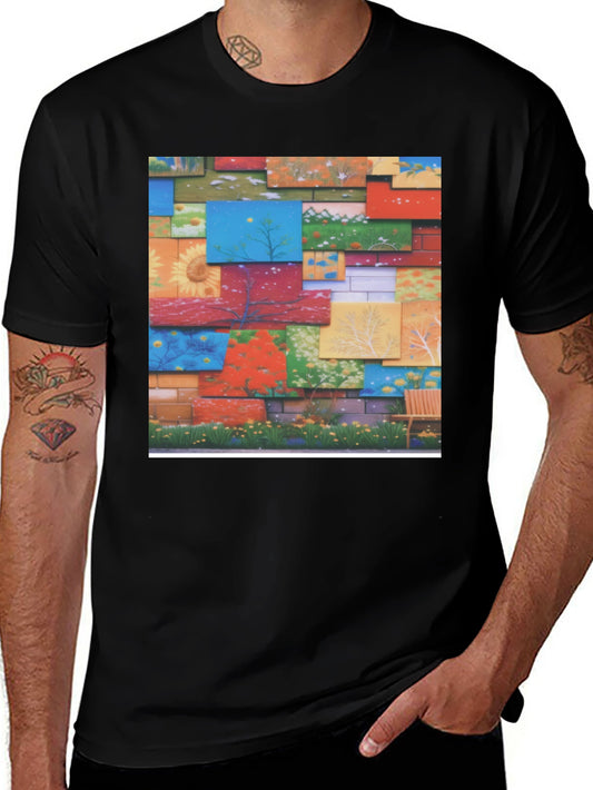 Artistic Wall Panel Print T-Shirt