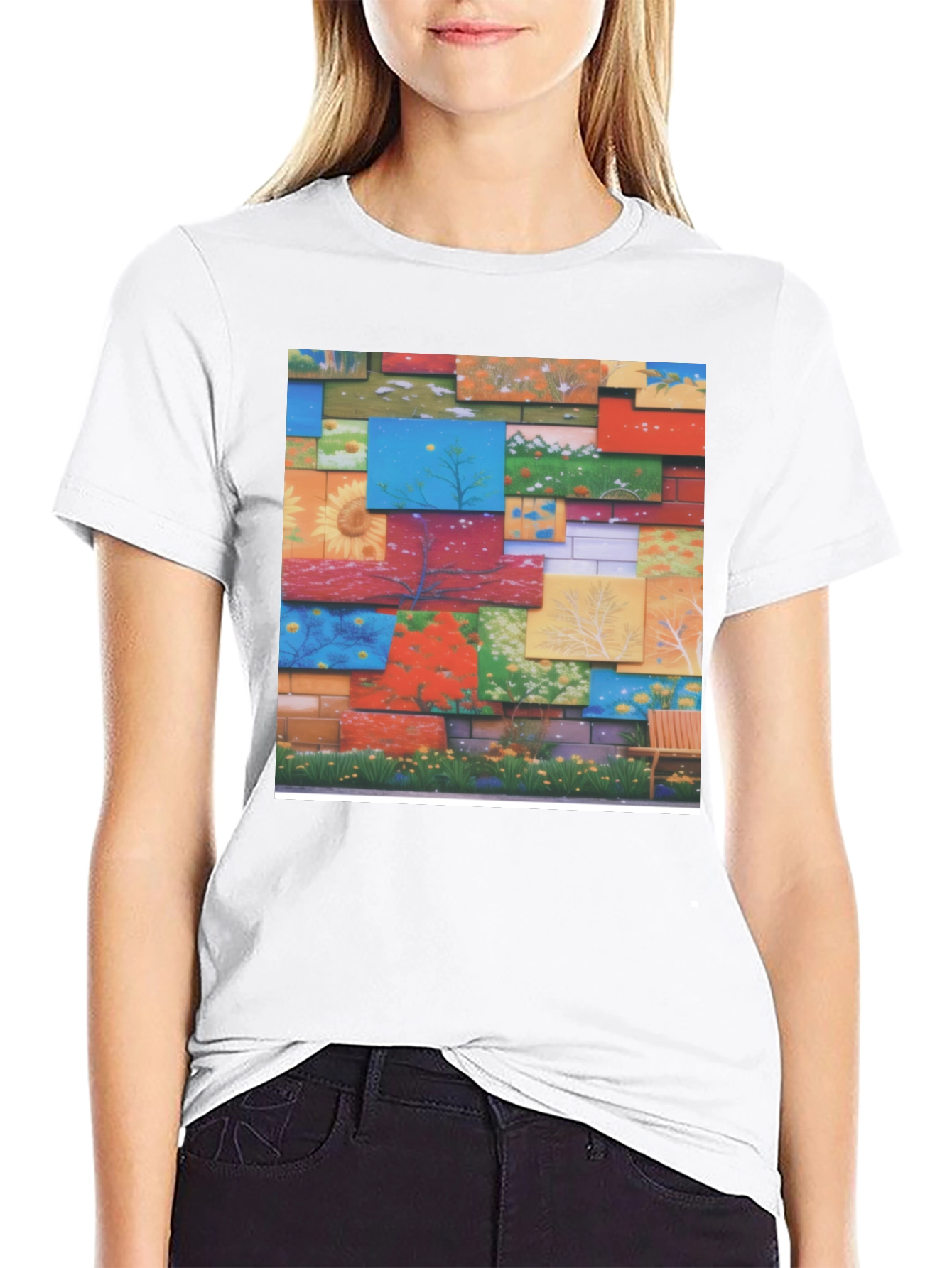 Artistic Wall Panel Print T-Shirt