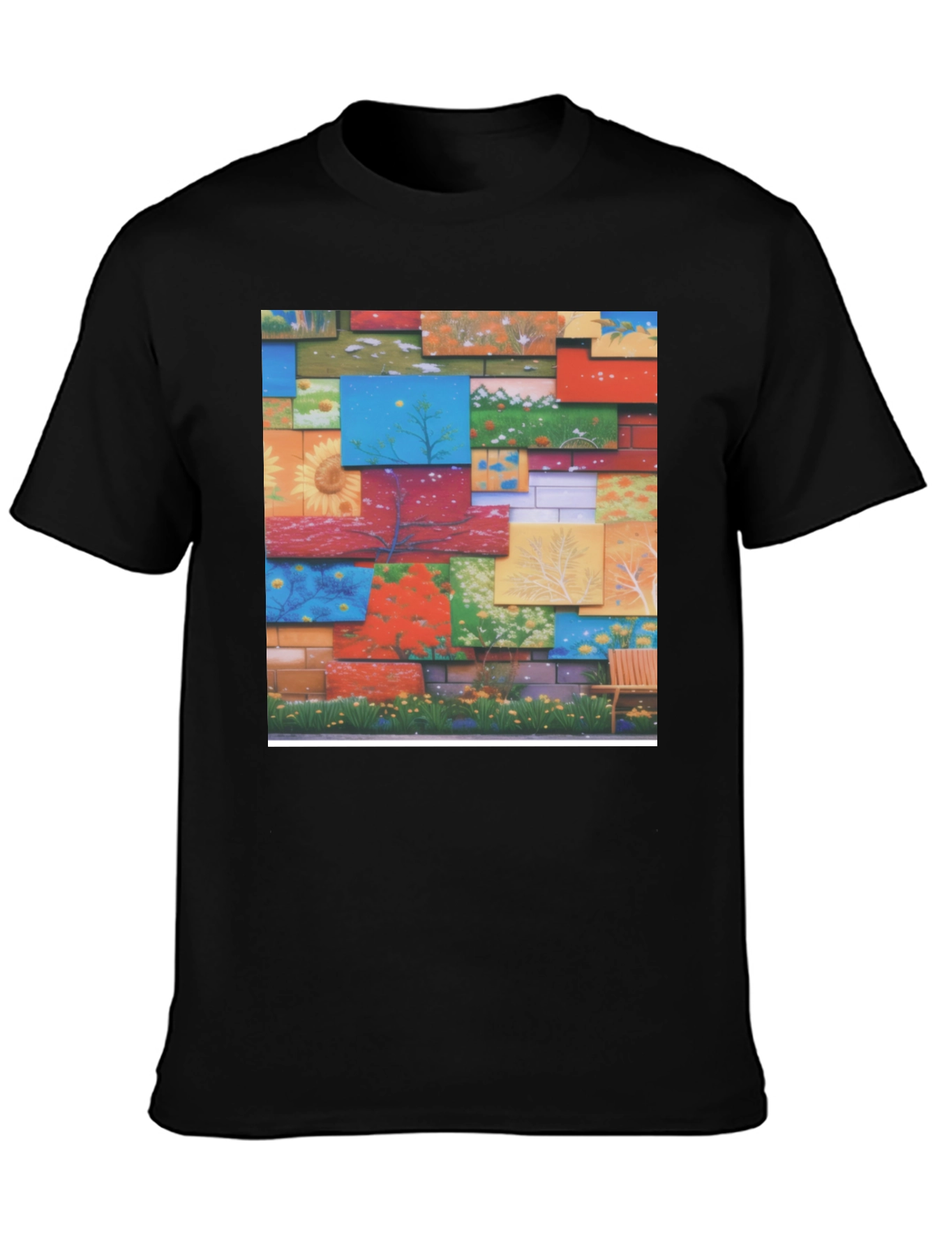 Artistic Wall Panel Print T-Shirt