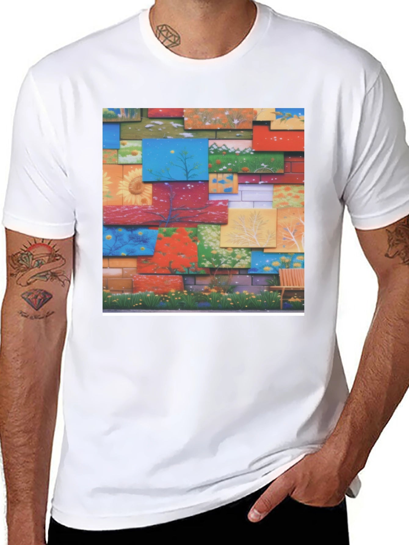 Artistic Wall Panel Print T-Shirt