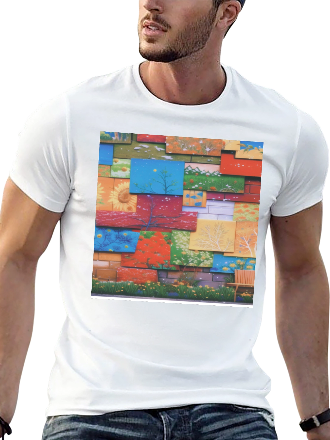 Artistic Wall Panel Print T-Shirt