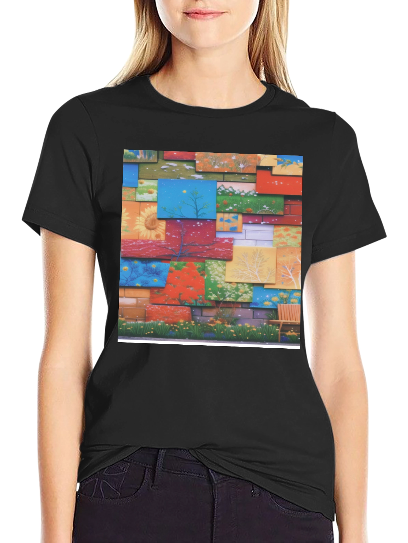 Artistic Wall Panel Print T-Shirt