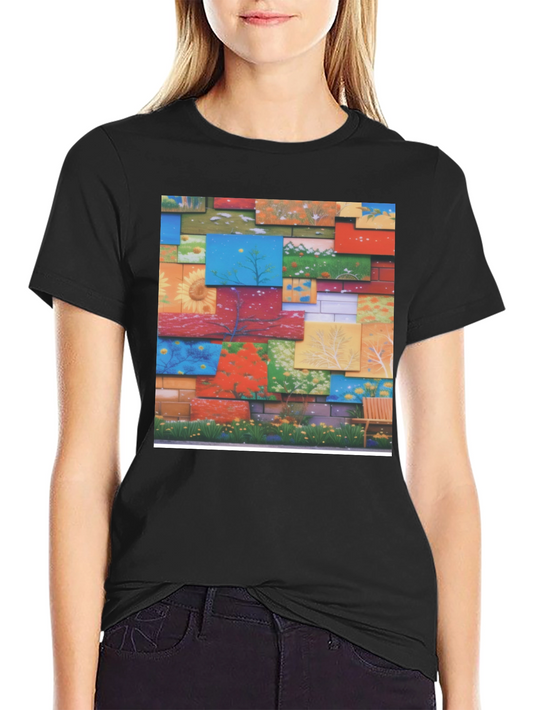 Artistic Wall Panel Print T-Shirt