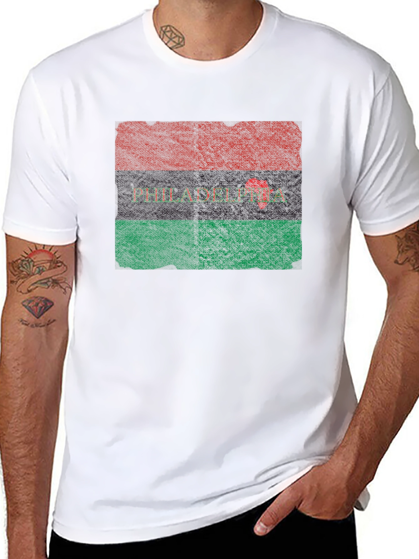 Philadelphia Pan-African Flag Graphic T-Shirt
