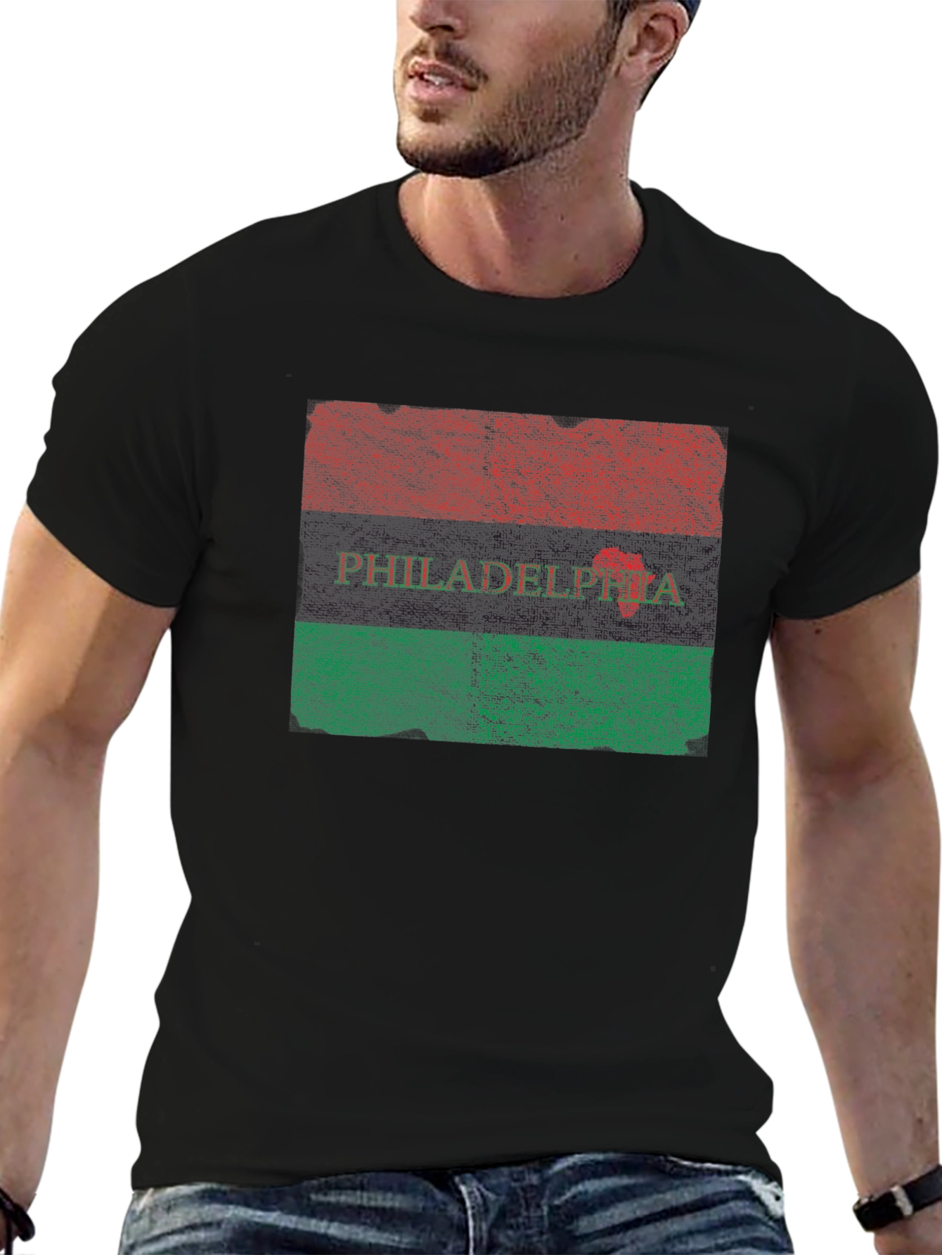 Philadelphia Pan-African Flag Graphic T-Shirt