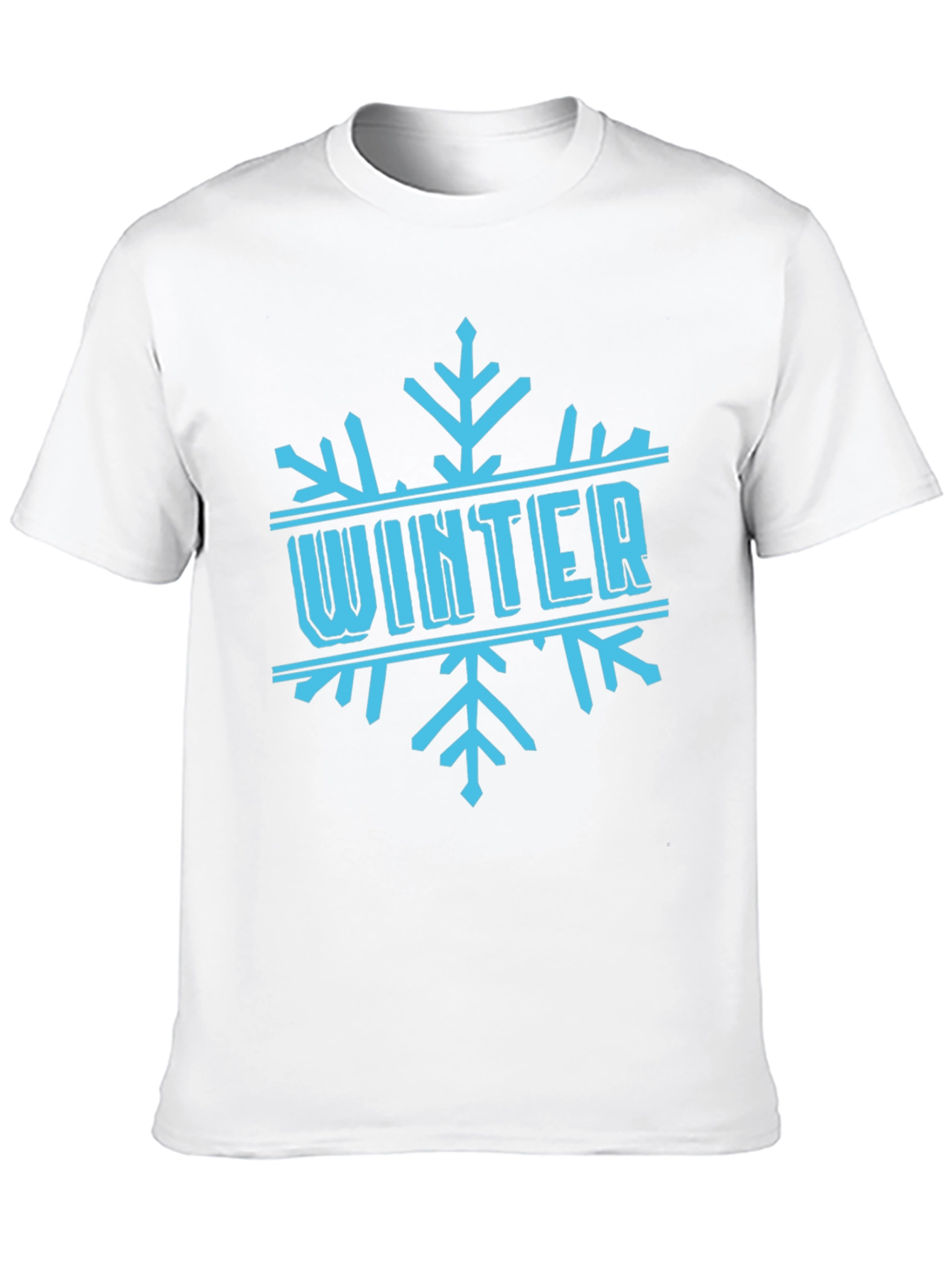 Winter Snowflake Graphic Black T-Shirt