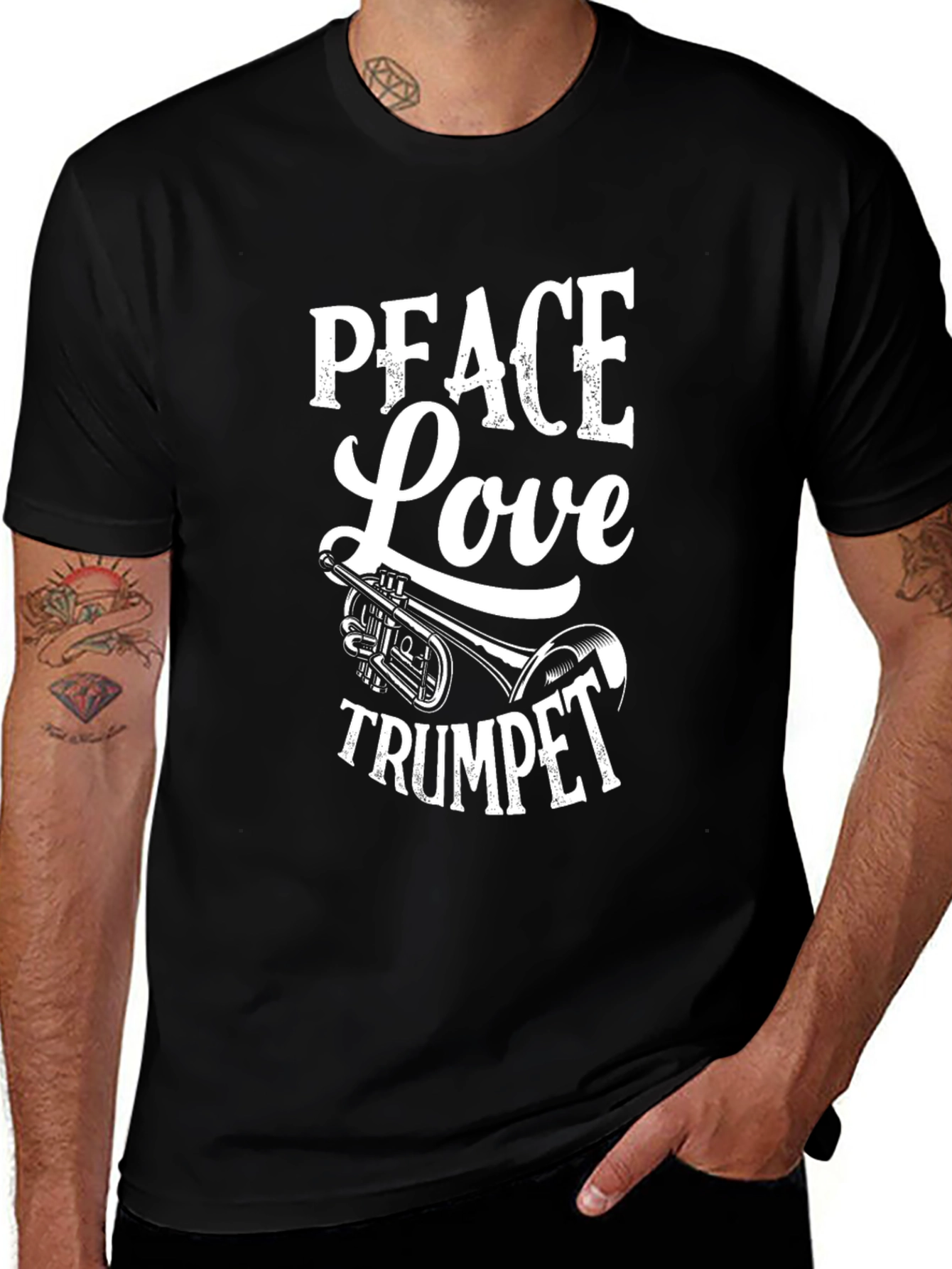 Peace Love Trumpet T-Shirt - Musician Tee