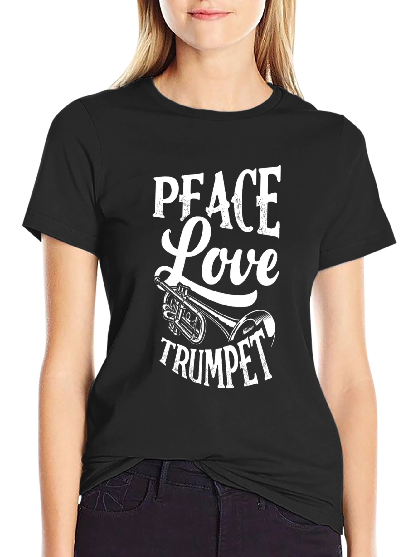 Peace Love Trumpet T-Shirt - Musician Tee