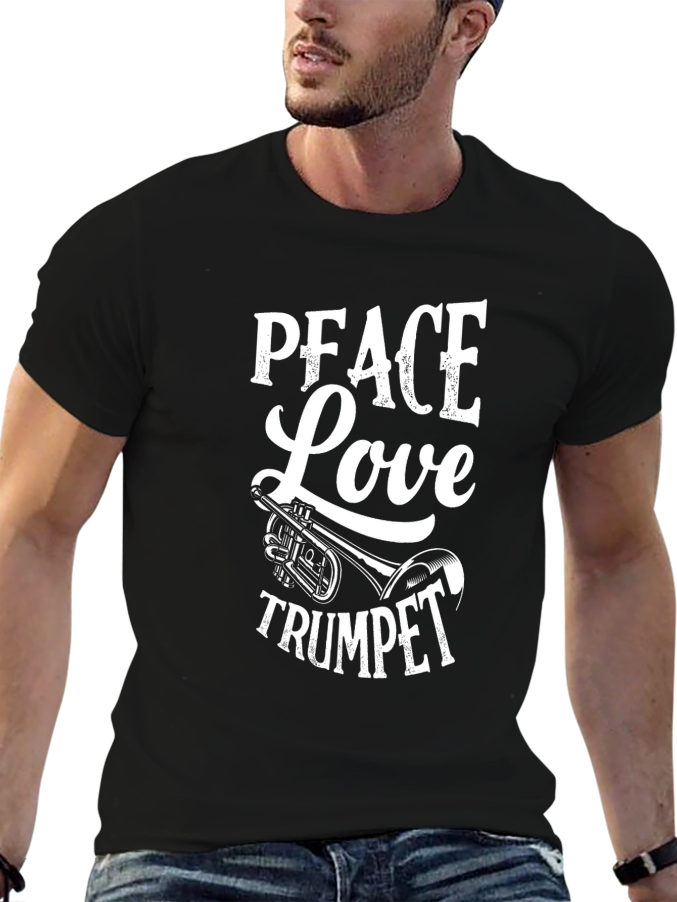 Peace Love Trumpet T-Shirt - Musician Tee