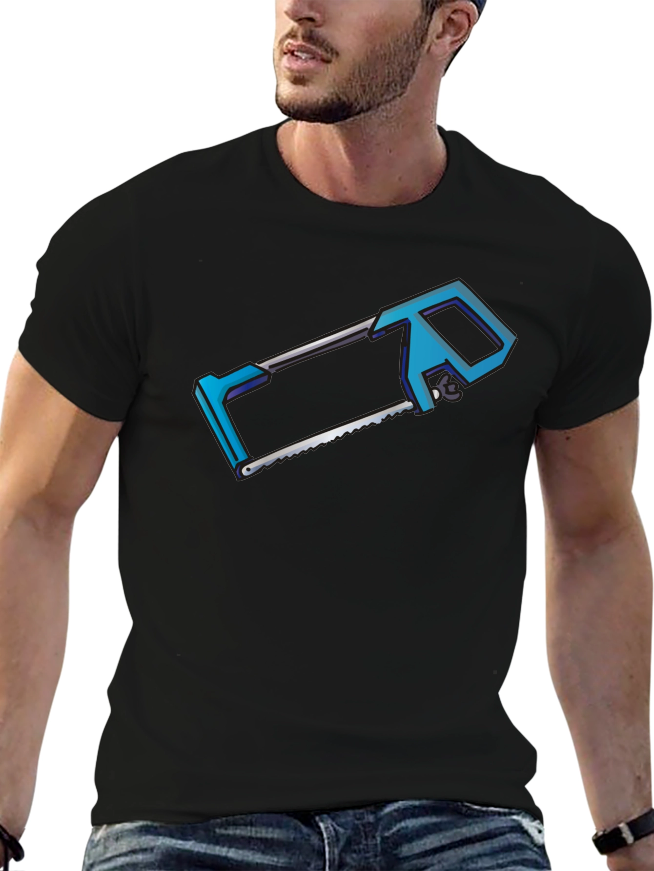 Hacksaw Graphic T-Shirt - Black Crew Neck Tee