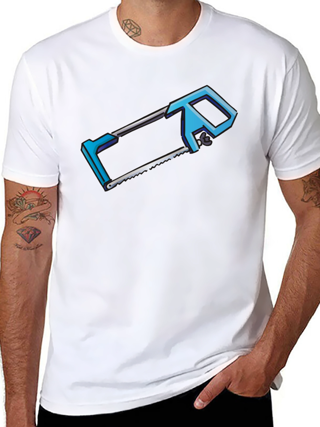 Hacksaw Graphic T-Shirt - Black Crew Neck Tee