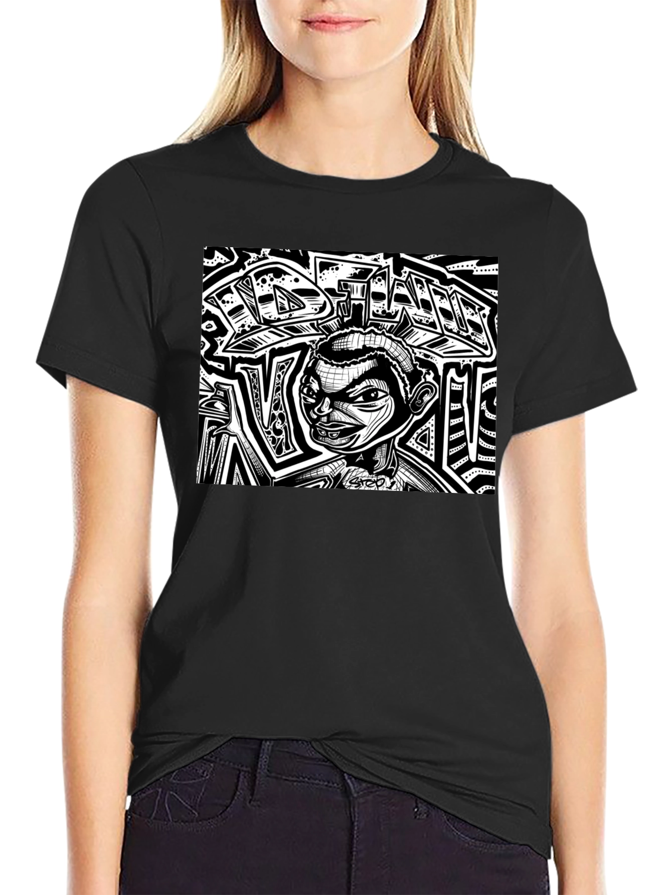 Edgy Graphic Print T-Shirt