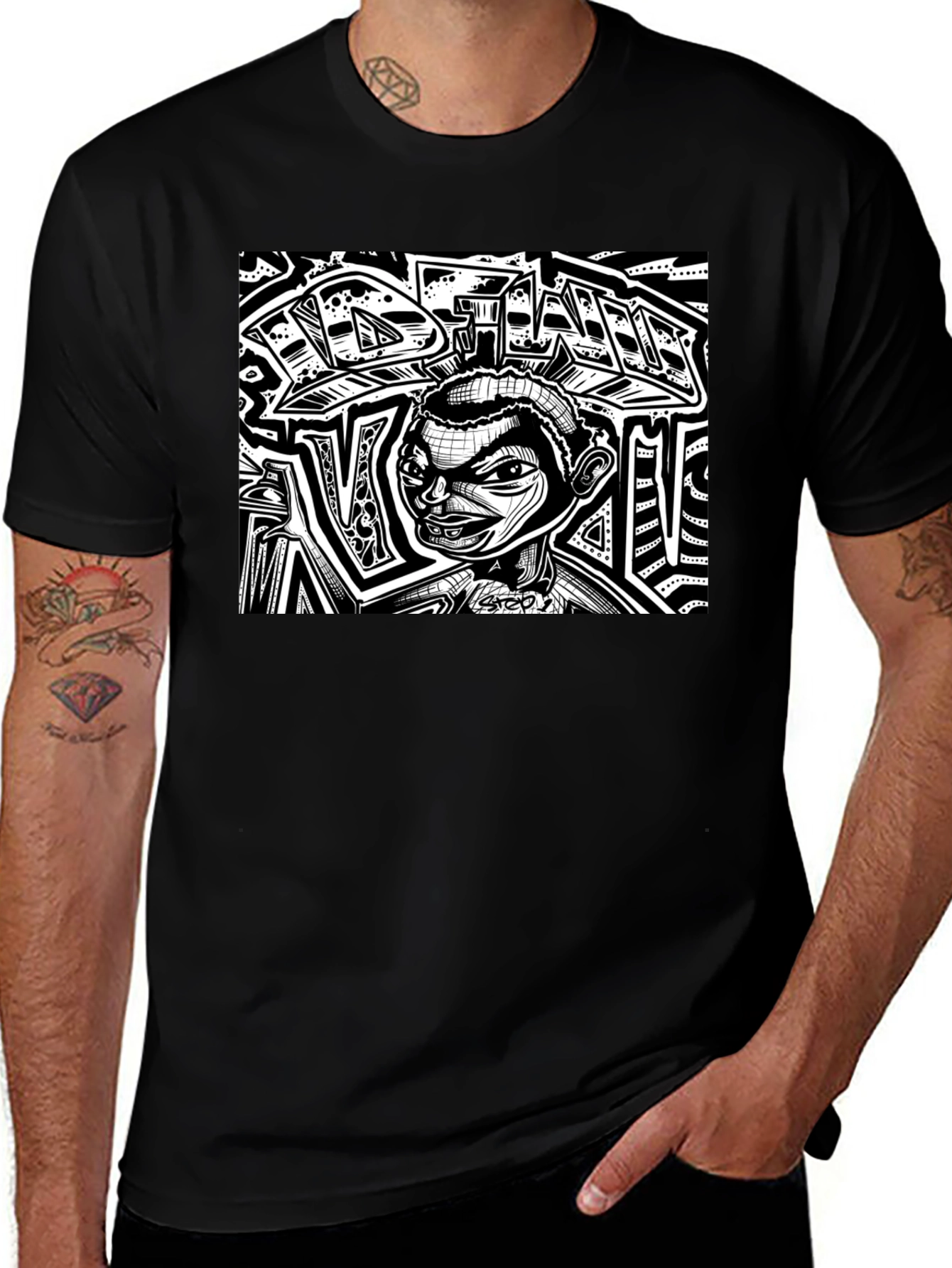 Edgy Graphic Print T-Shirt