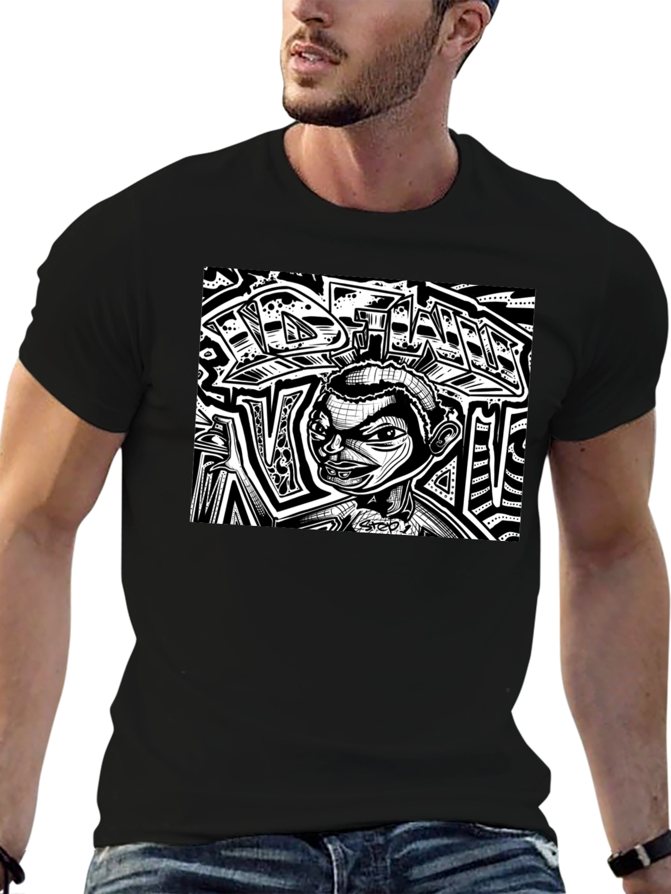 Edgy Graphic Print T-Shirt