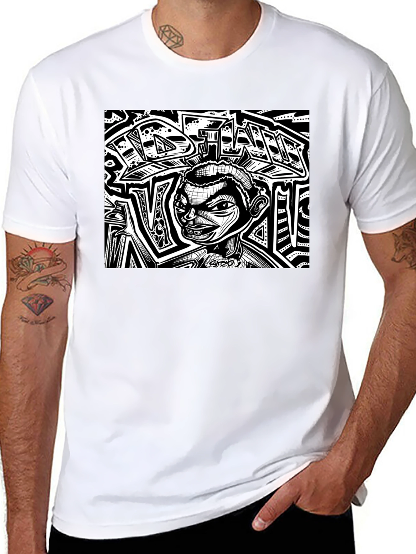 Edgy Graphic Print T-Shirt