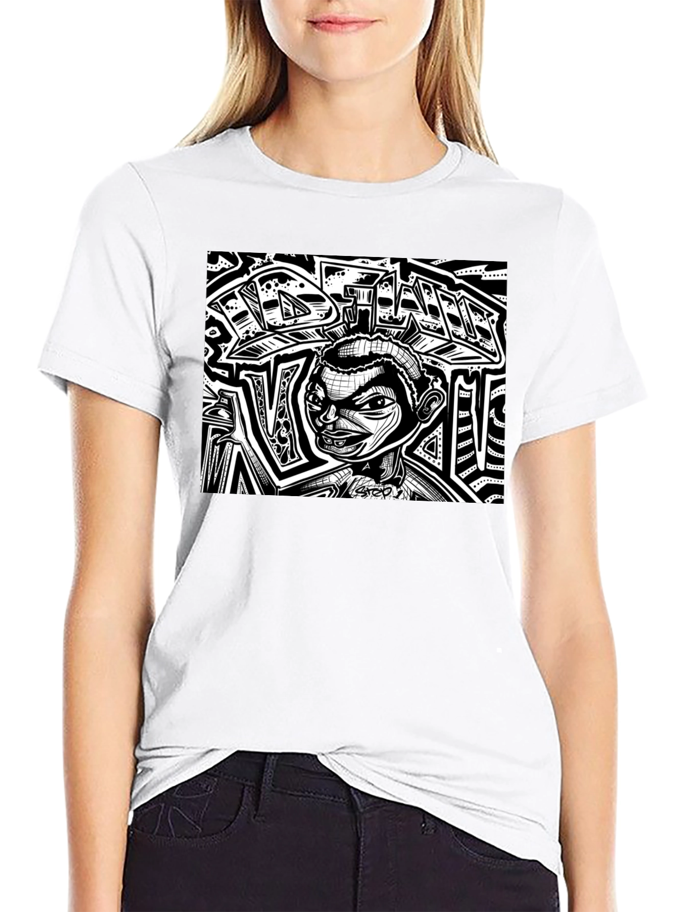 Edgy Graphic Print T-Shirt