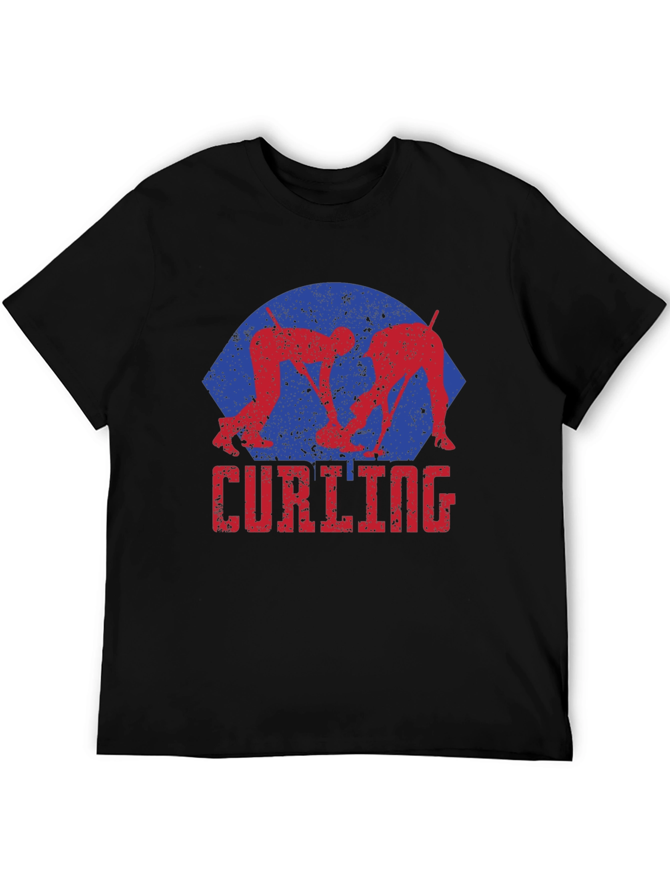 Curling T-Shirt - Retro Style Sports Tee