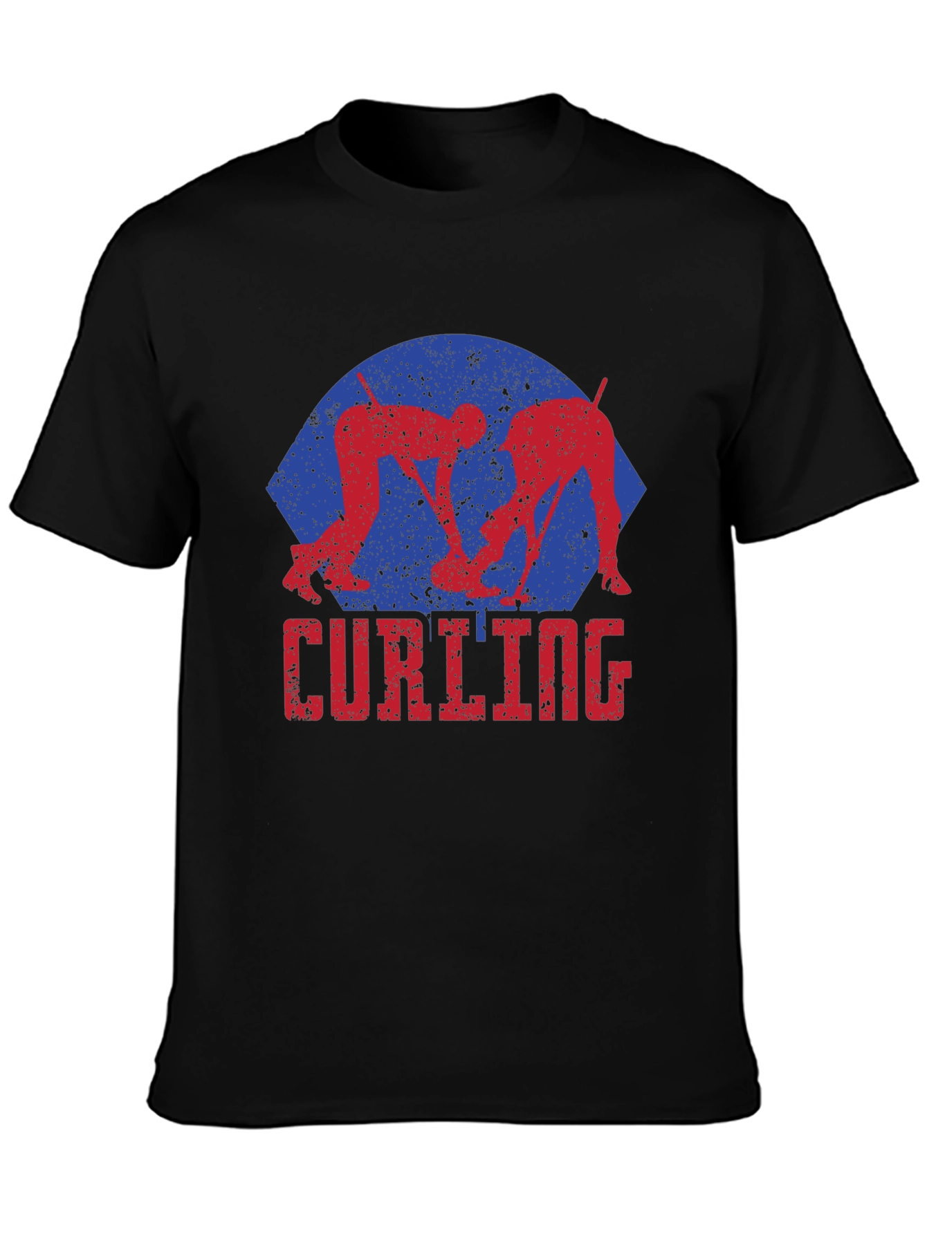 Curling T-Shirt - Retro Style Sports Tee
