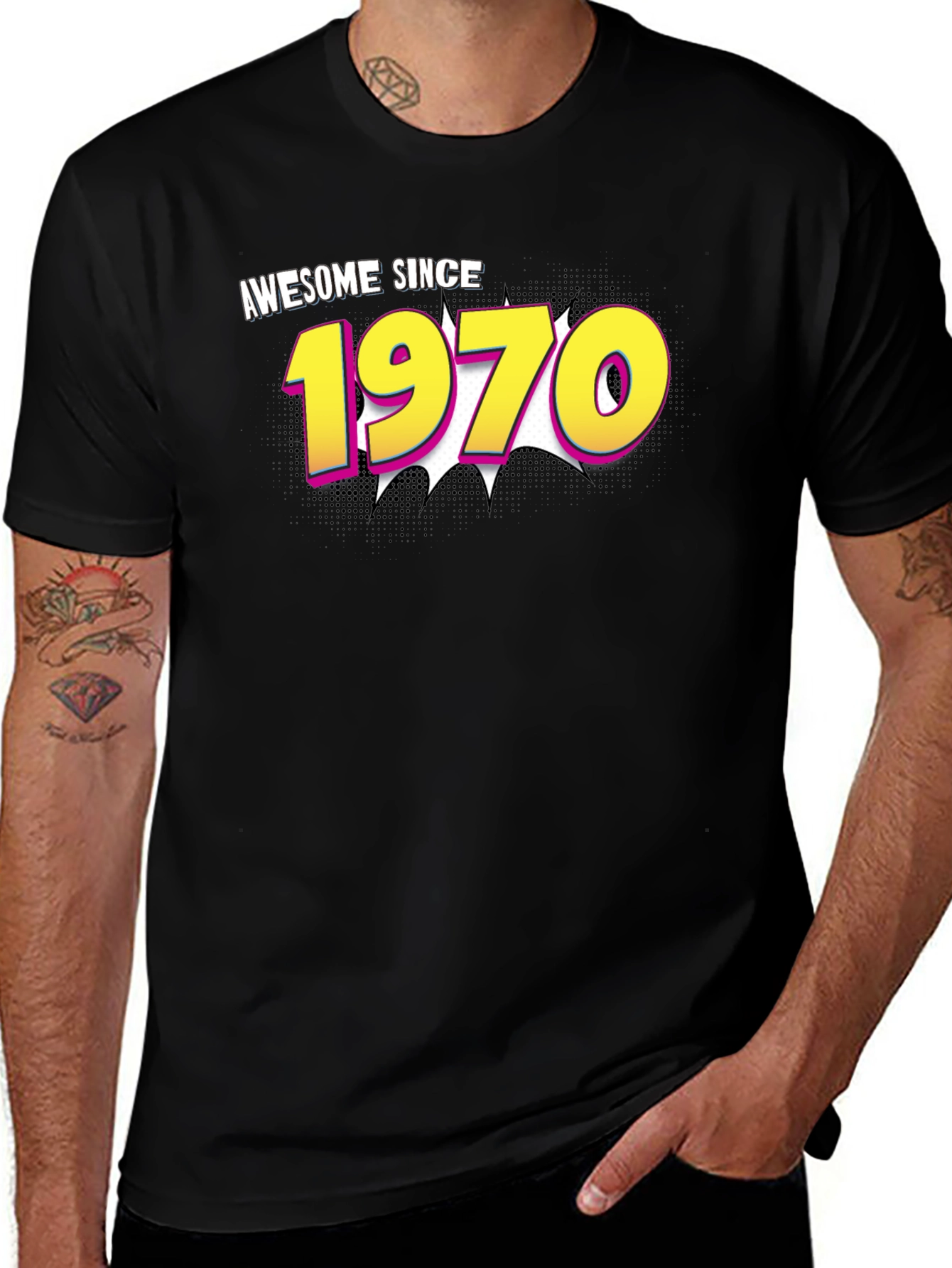 Awesome Since 1970 Black T-Shirt