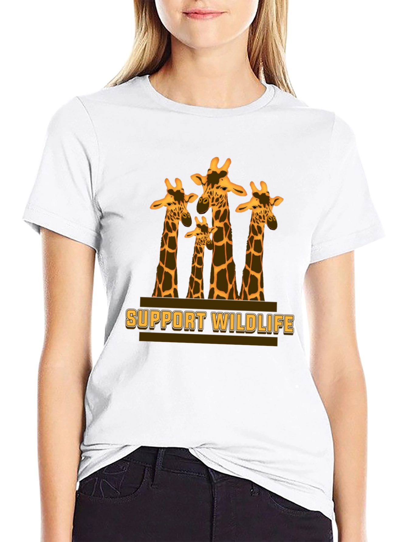 Support Wildlife Giraffe Graphic T-Shirt