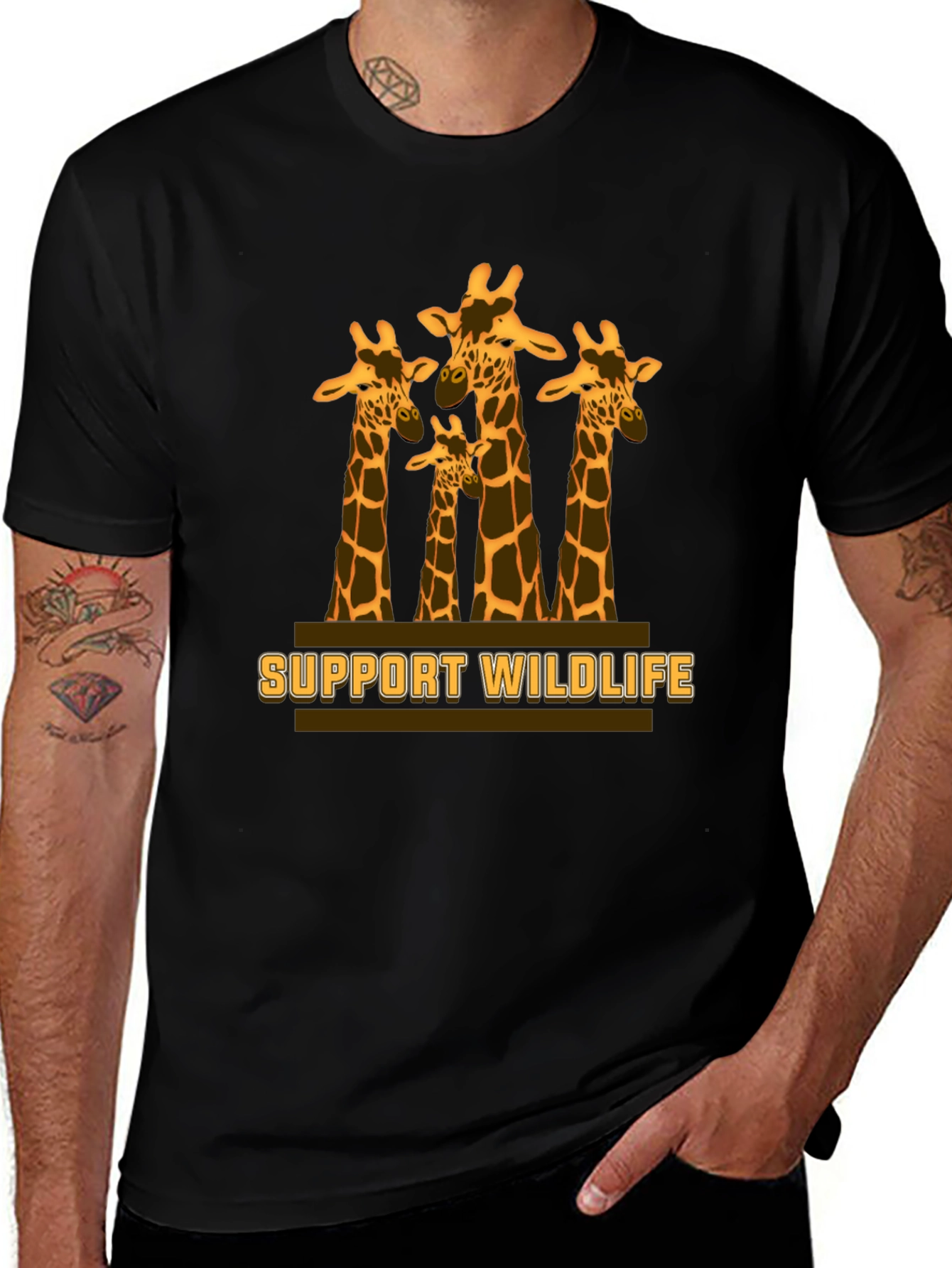 Support Wildlife Giraffe Graphic T-Shirt