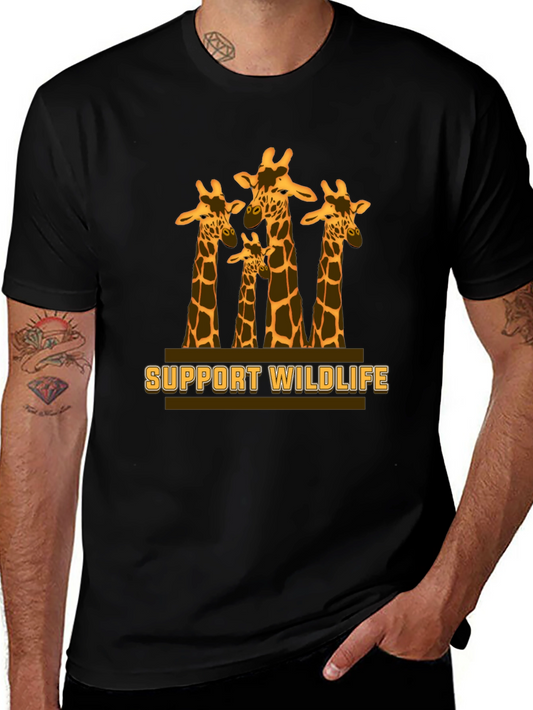Support Wildlife Giraffe Graphic T-Shirt