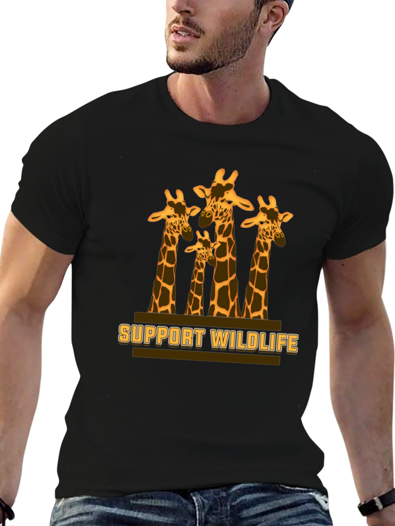 Support Wildlife Giraffe Graphic T-Shirt