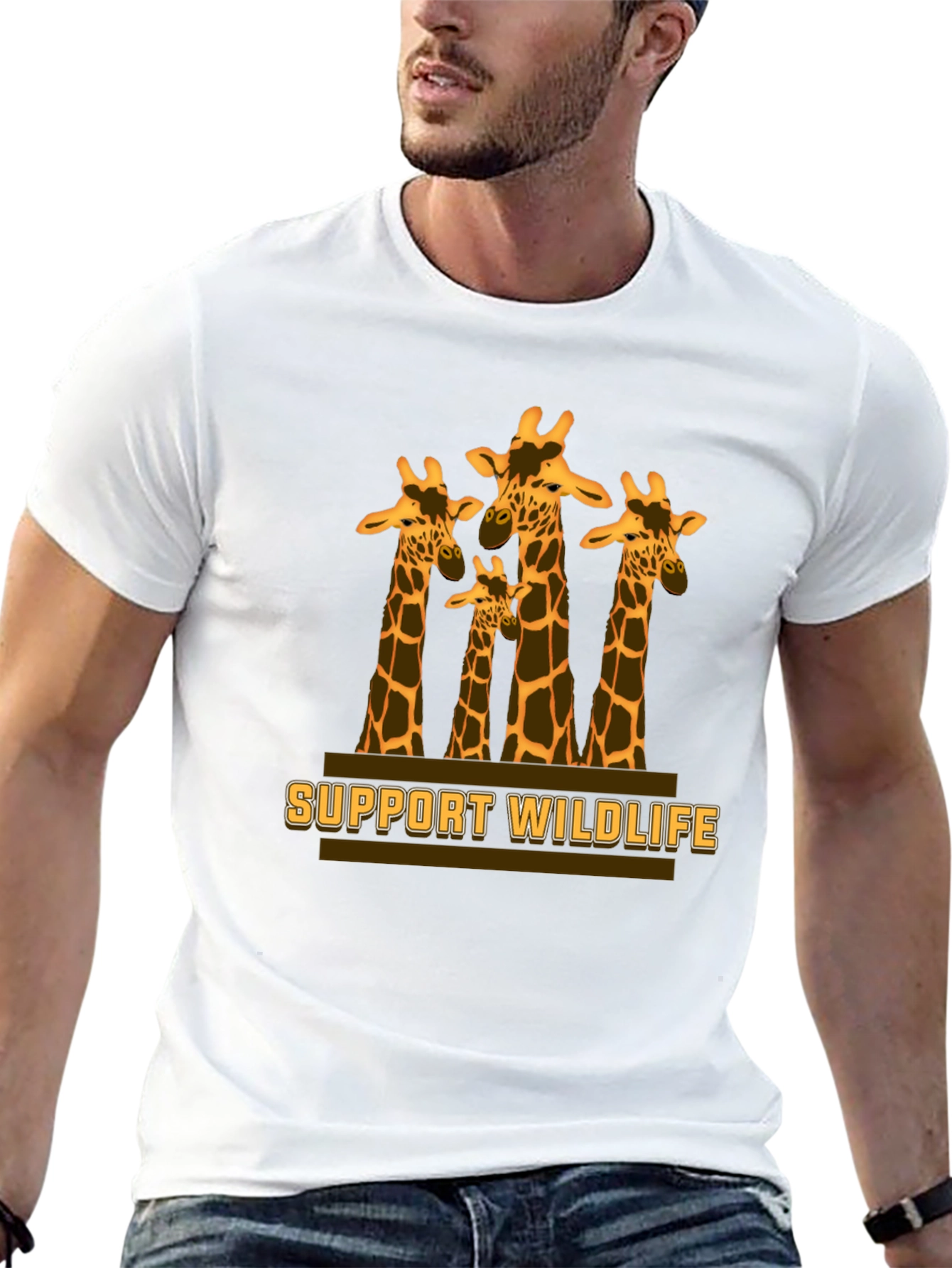 Support Wildlife Giraffe Graphic T-Shirt