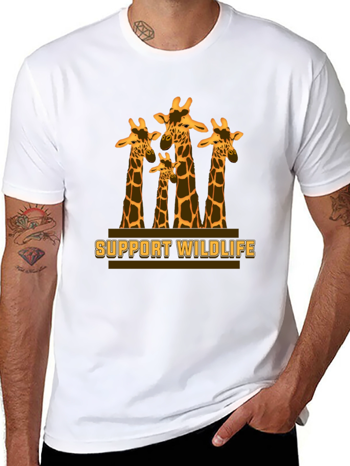 Support Wildlife Giraffe Graphic T-Shirt