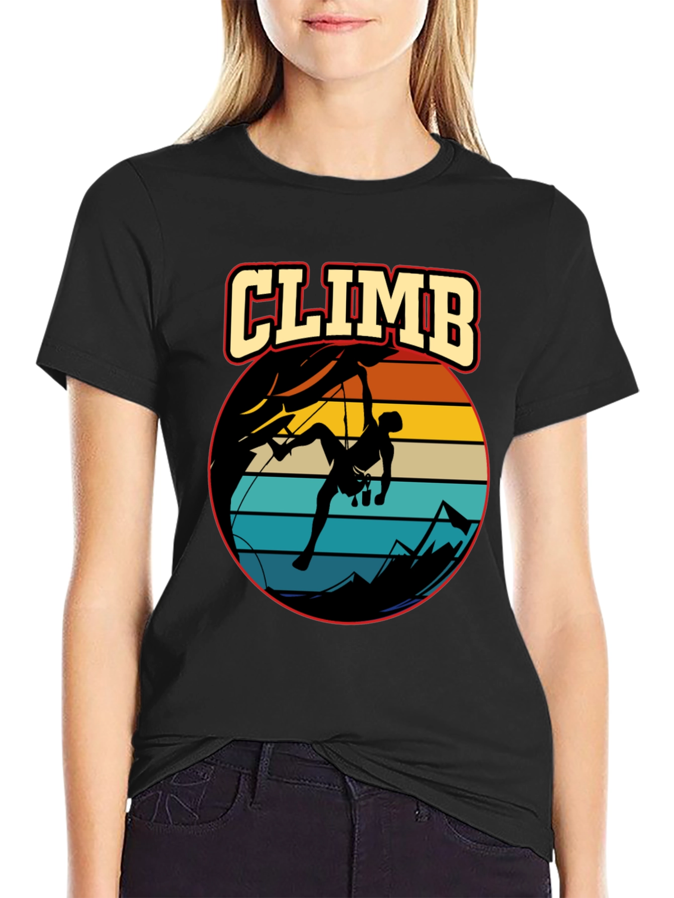 Climb T-Shirt: Retro Rock Climbing Tee