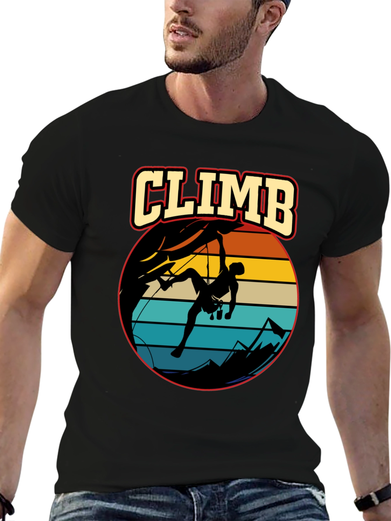 Climb T-Shirt: Retro Rock Climbing Tee