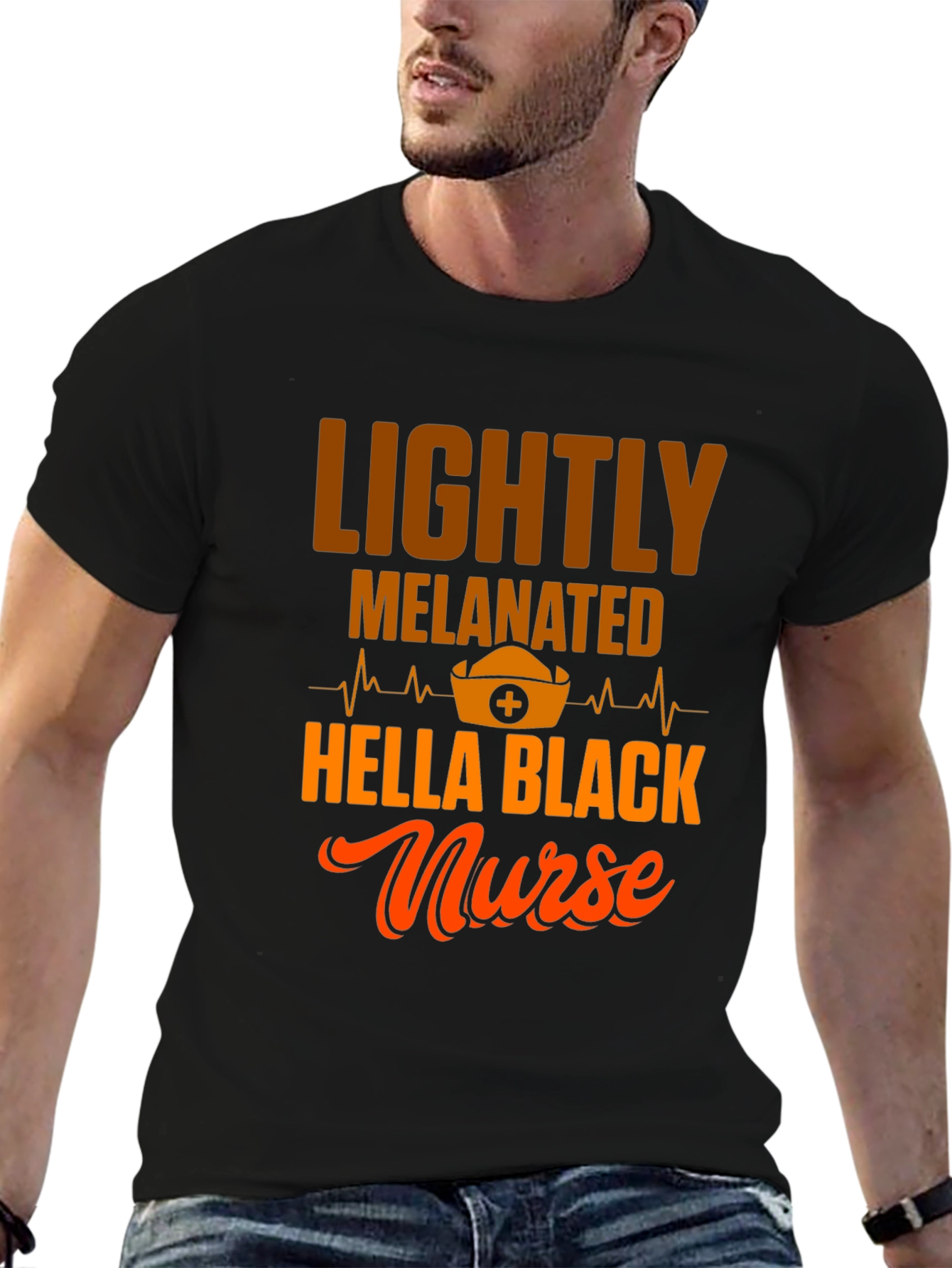 Lightly Melanated Hella Black Nurse T-Shirt