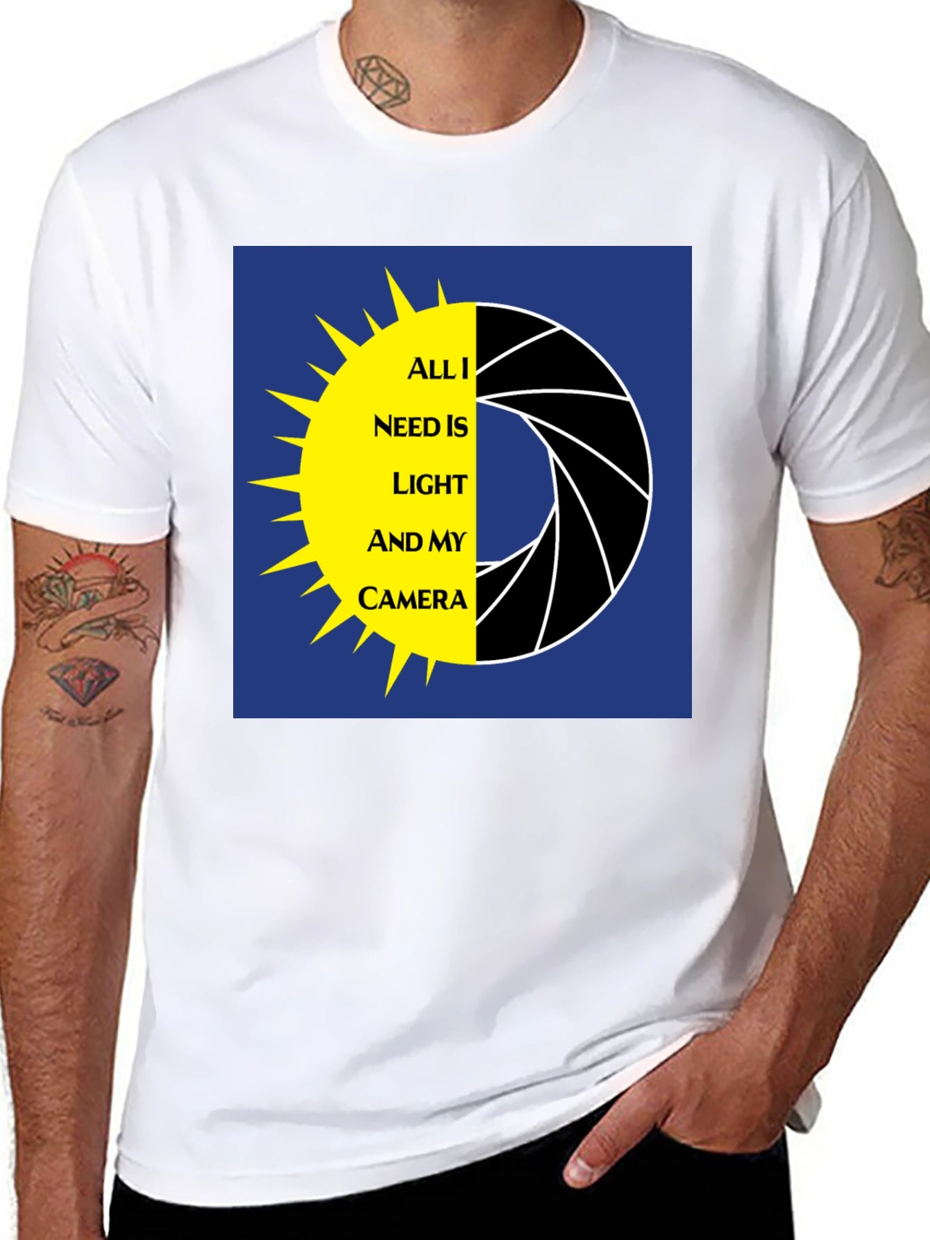 Photographer T-Shirt: Light and Camera Graphic Tee