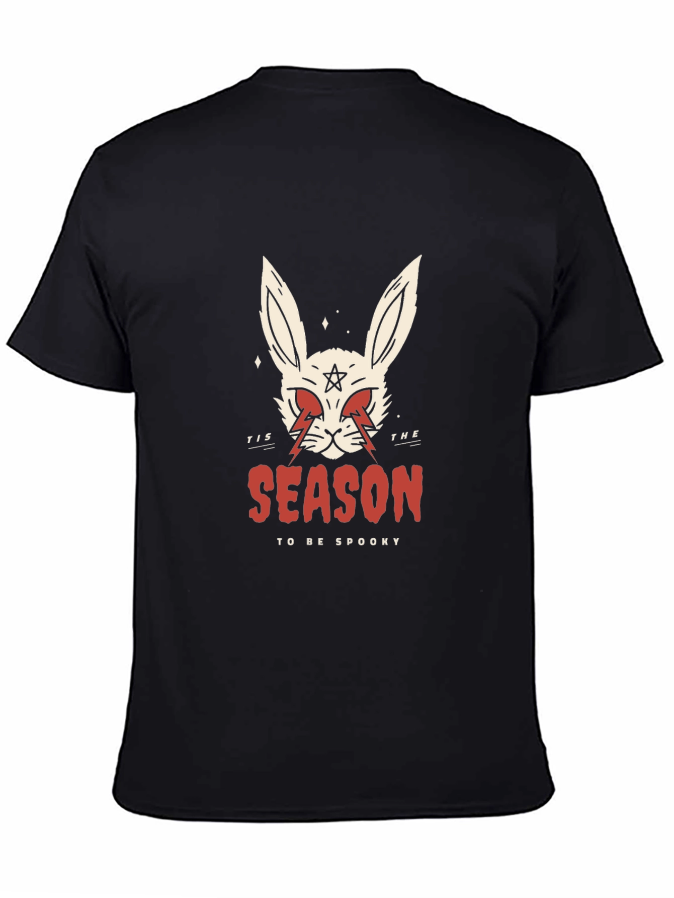 Spooky Season Rabbit Graphic Tee - Black
