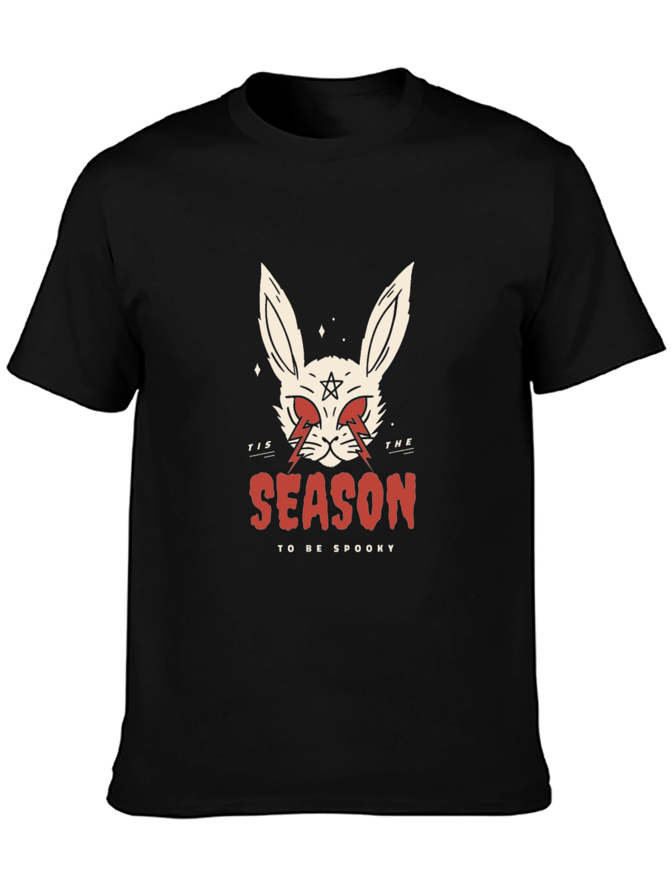 Spooky Season Rabbit Graphic Tee - Black