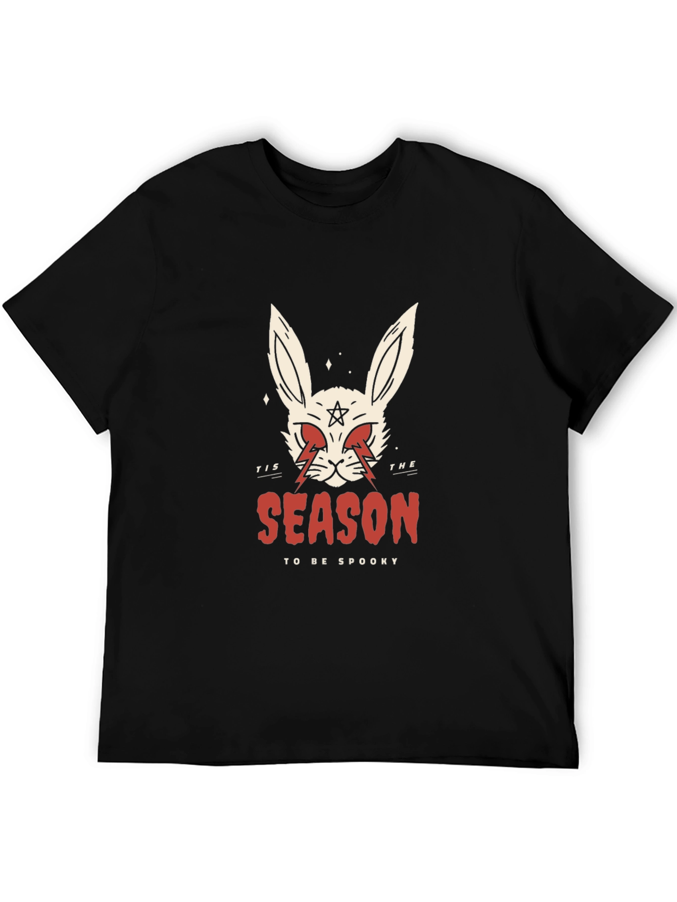 Spooky Season Rabbit Graphic Tee - Black