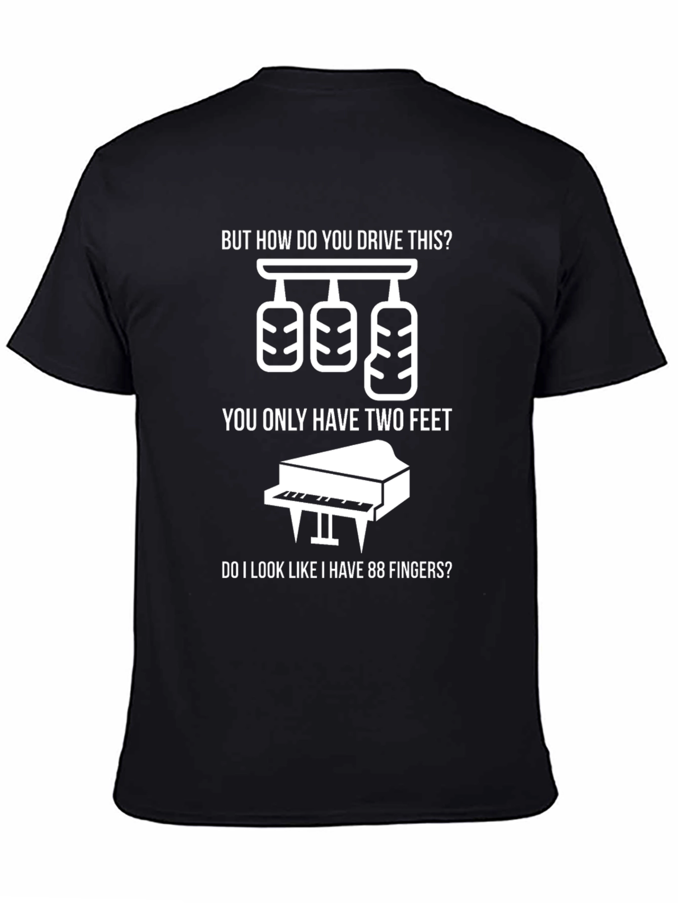 Funny Three Pedal Manual Car & Piano T-Shirt