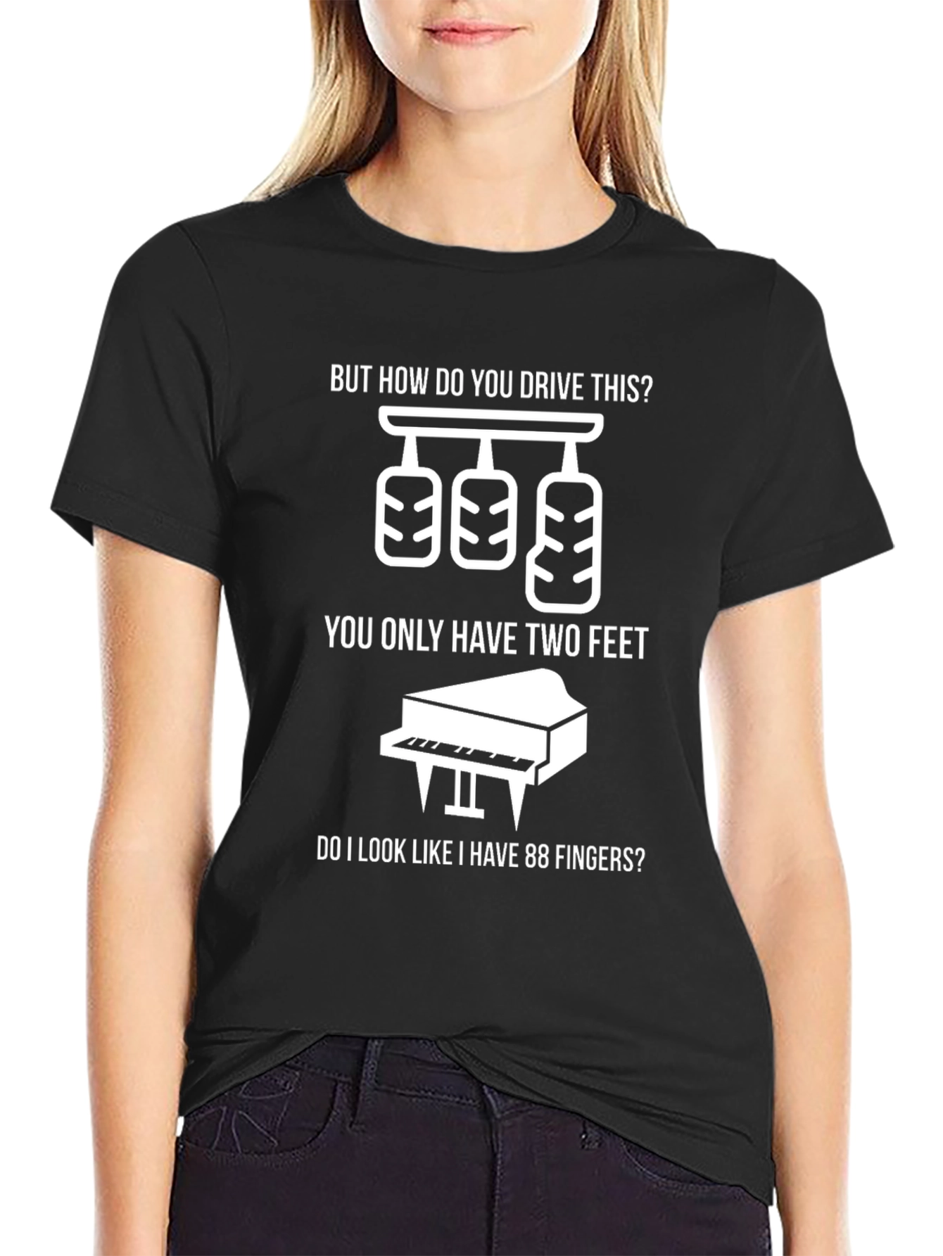 Funny Three Pedal Manual Car & Piano T-Shirt