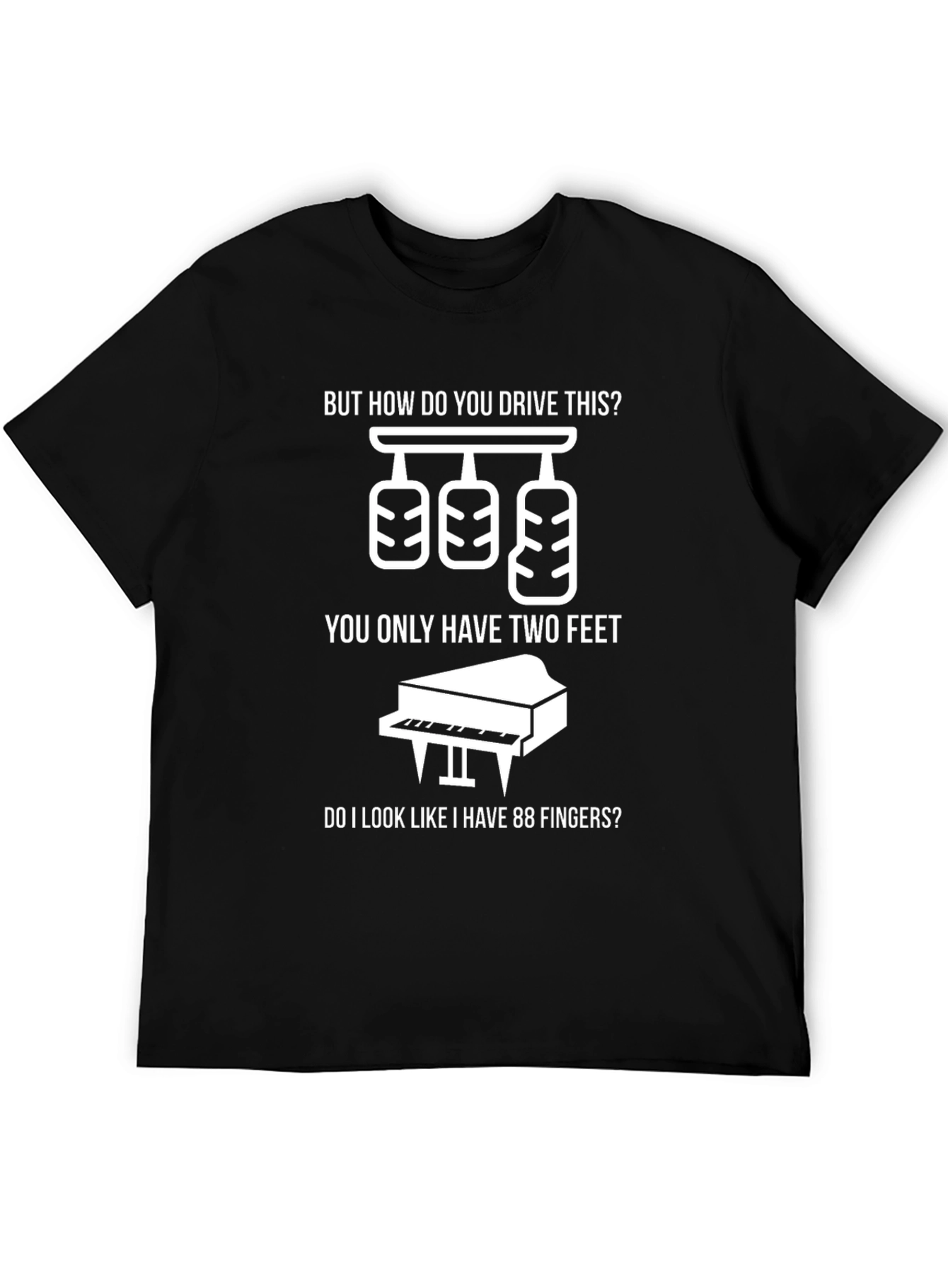 Funny Three Pedal Manual Car & Piano T-Shirt